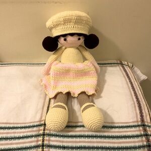 Homemade knit baby doll